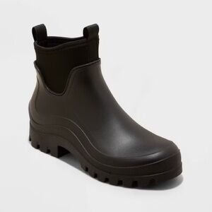 Black Women's Ankle Rain Boots